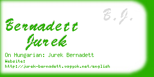 bernadett jurek business card
